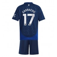 Camisa de Futebol Manchester United Alejandro Garnacho #17 Equipamento Secundário Infantil 2024-25 Manga Curta (+ Calças curtas)